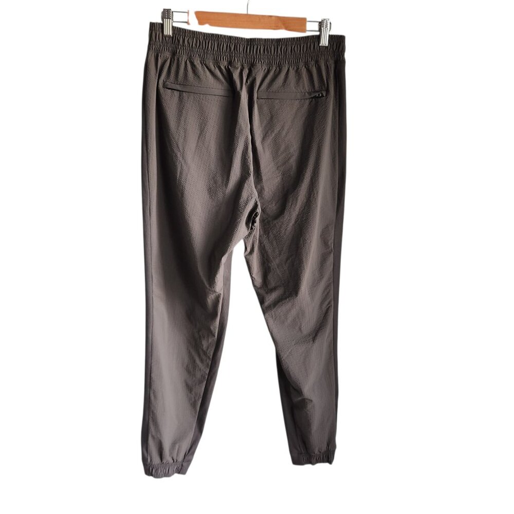 Athleta Pants 10 Green Women's Textured Brooklyn Jogger Pant Seersucker - Picture 7 of 11